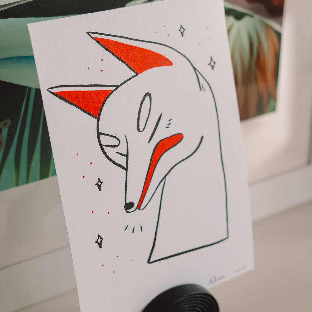 Kitsune Original Ink Drawing - Signed