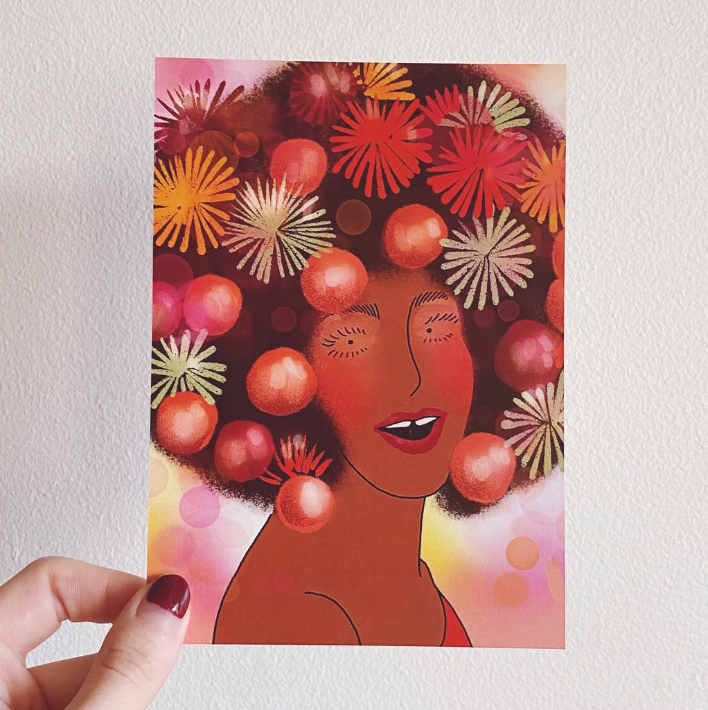 Festive Girl Postcard
