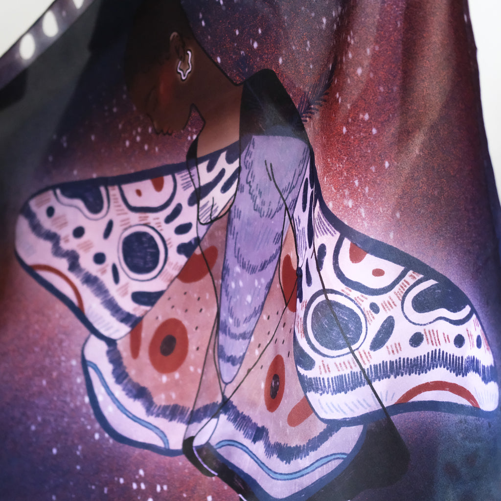 Moth Moon Silk Scarf