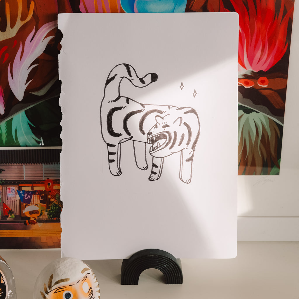 Tiger Original Marker Drawing - Signed