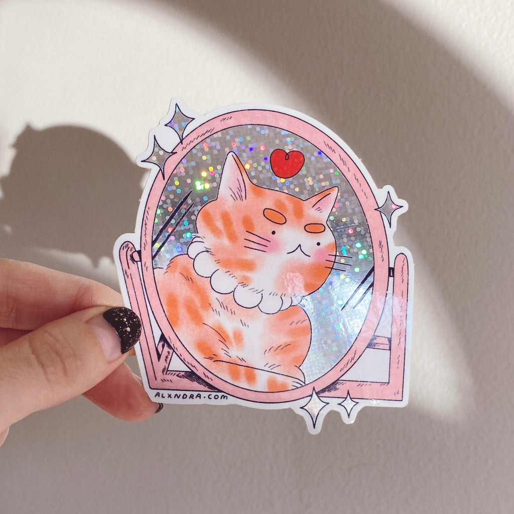 Mirror Kitty Sticker